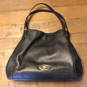 Coach Black Leather Large Hobo